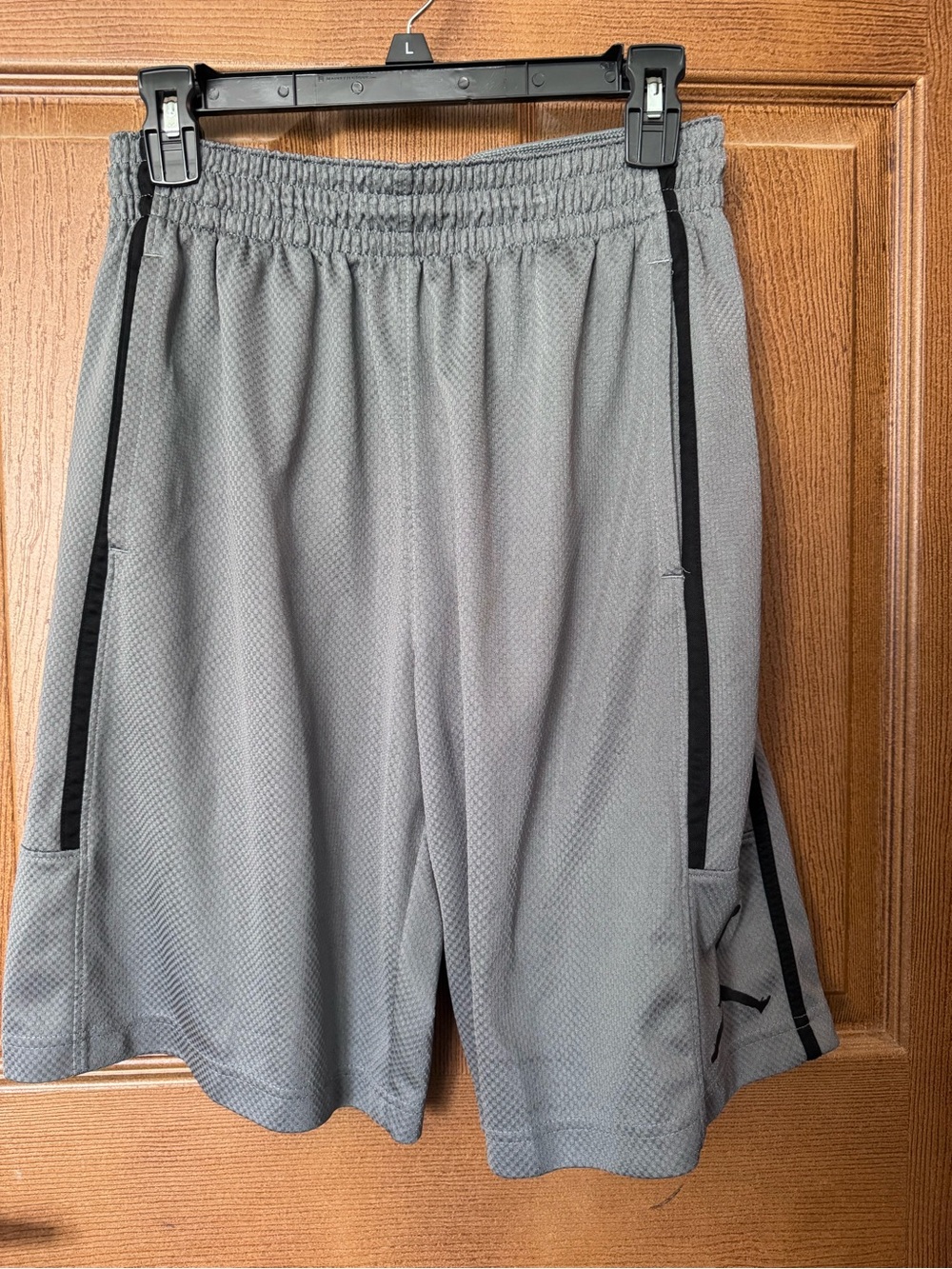 Youth Nike Jordan Athletic Grey Mesh Shorts with Black Trim size Youth Large